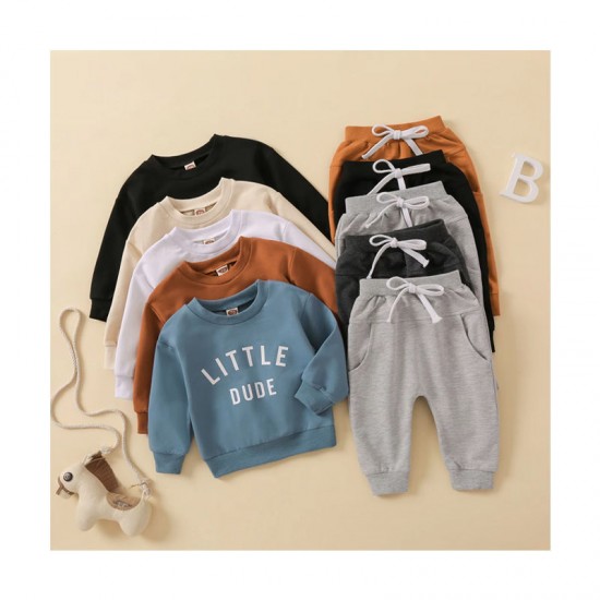 Hot Selling 2-Piece Boy's Casual Clothing Set Long Spring Autumn Boutique Suits Wholesale Cotton Baby Clothes Toddler Boys